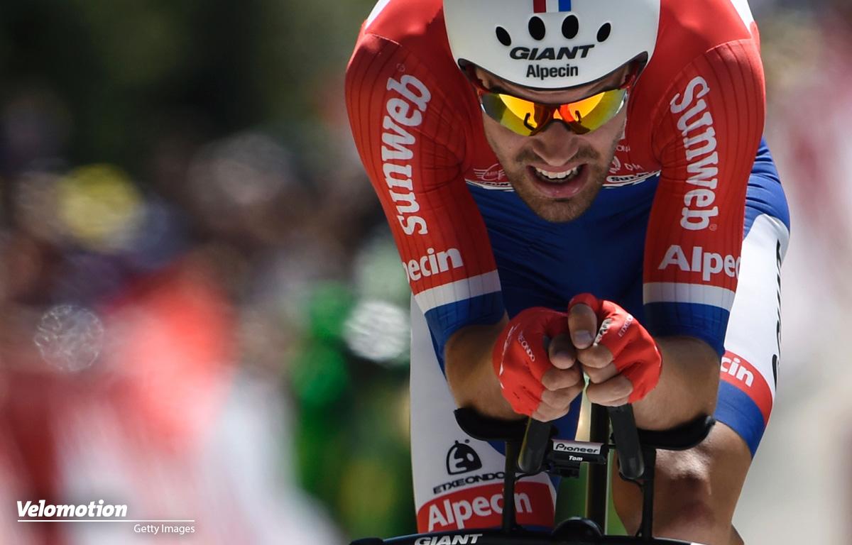 Auch angeschlagen zählt der Niederländer Tom Dumoulin zum engsten Favoritenkreis. Er gewann dieses Jahr unter anderem auch das Zeitfahren bei der Tour de France.