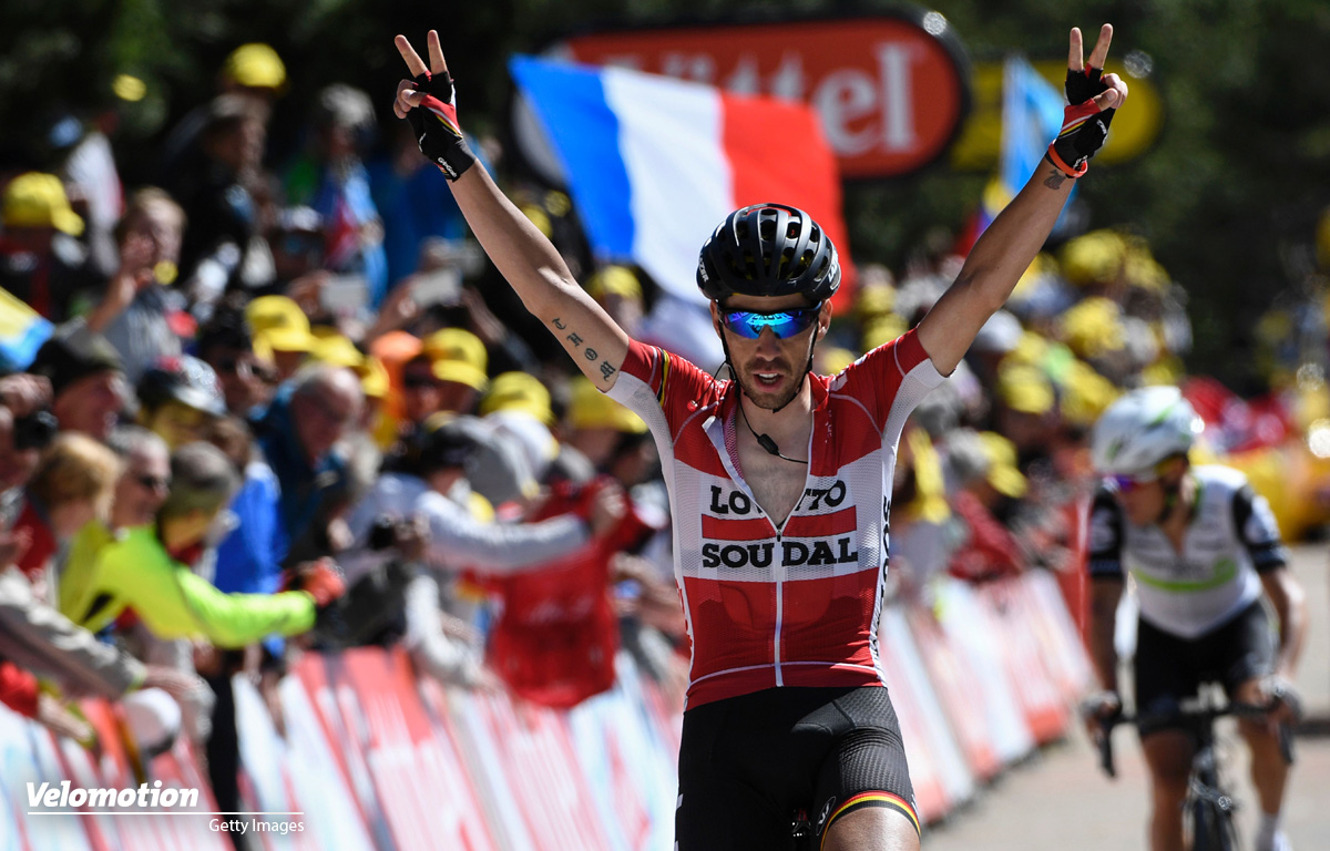 Tour de France: De Gendt gewinnt die gekürzte Bergankunft auf dem Ventoux vor Pauwels, während Chris Froome joggt.