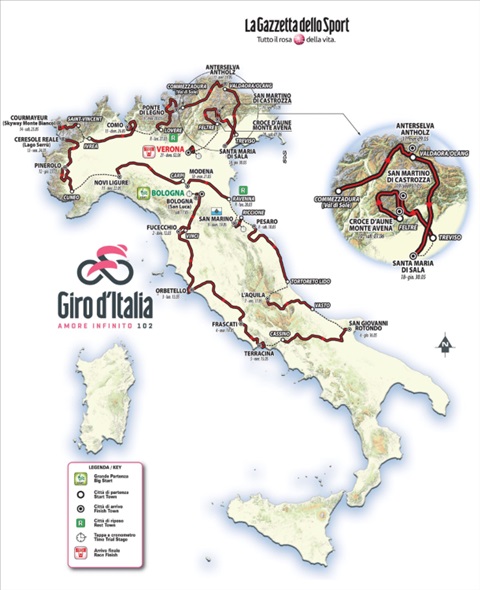 Giro d'Italia 2019 Strecke